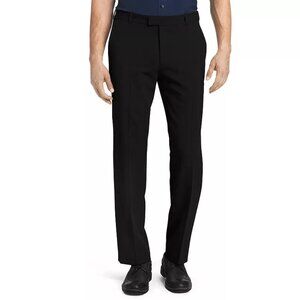 New Men's Van Heusen Flex Straight Fit Stretch Dress Pants W33 L32 Black Ret $75